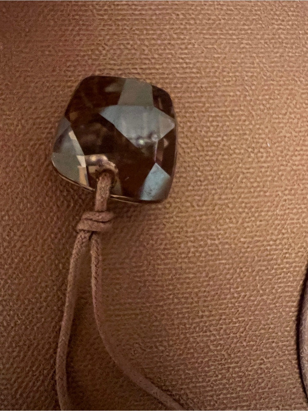 Smoky Crystal Pendant Necklace in Brown